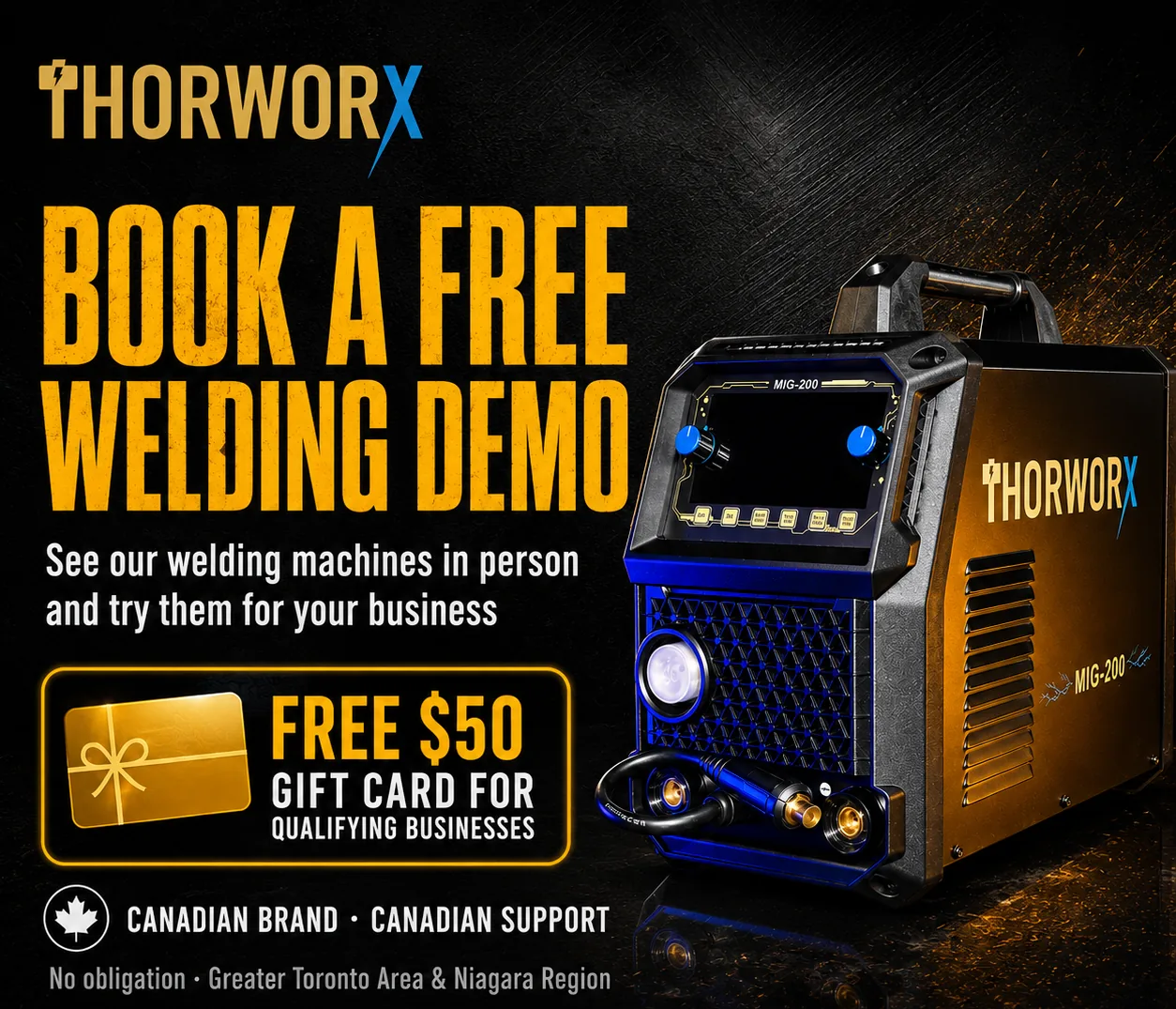 Book a free welding demo with a free $50 gift card for qualifying businesses